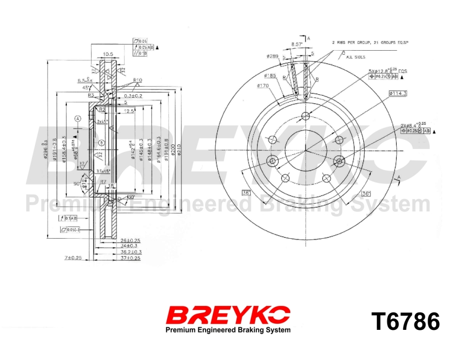 DAVID VASCO T6786 BREYKO Brake Disc