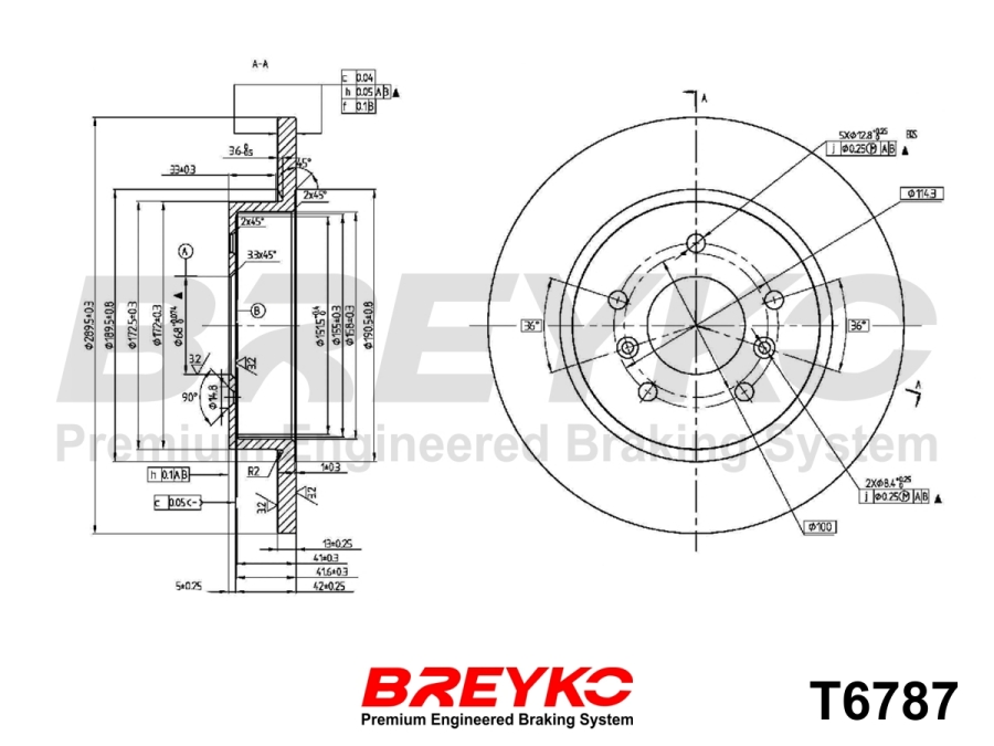 DAVID VASCO T6787 BREYKO Brake Disc