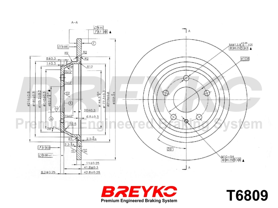 DAVID VASCO T6809 BREYKO Brake Disc