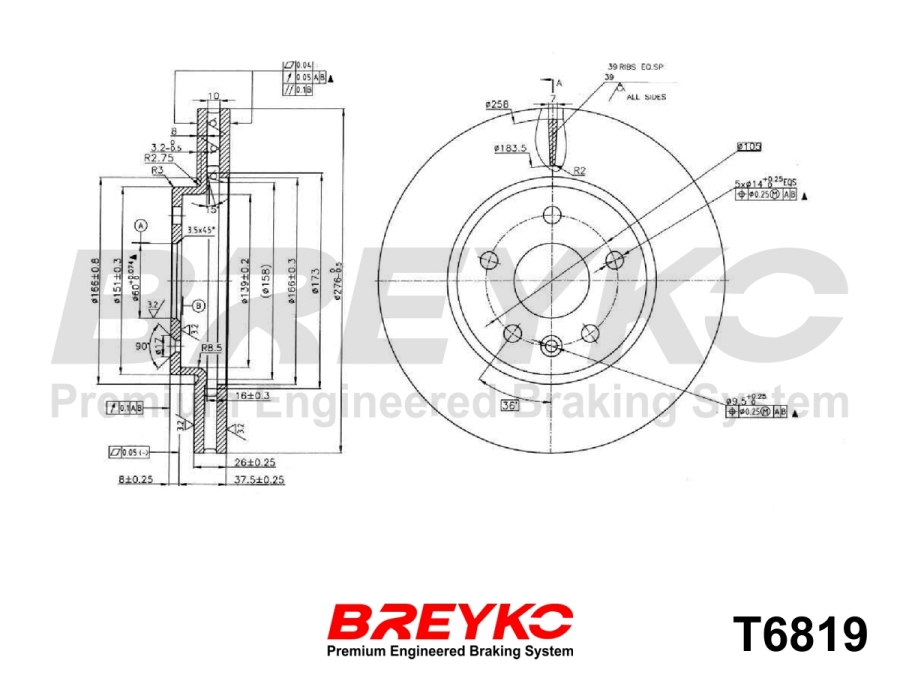 DAVID VASCO T6819 BREYKO Brake Disc