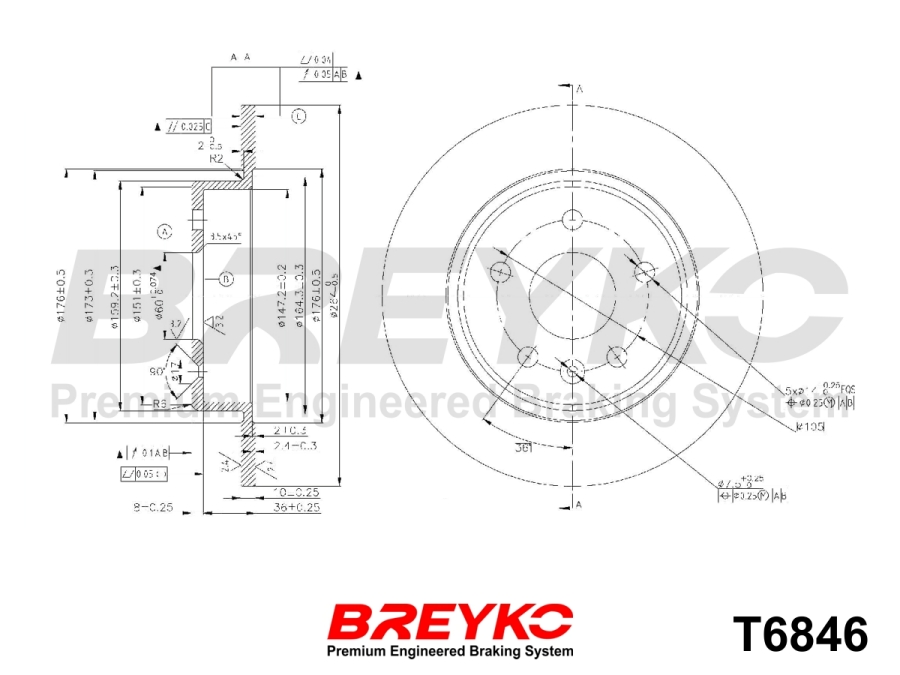 DAVID VASCO T6846 BREYKO Brake Disc