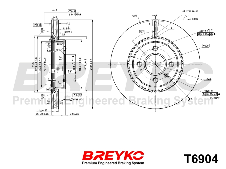 DAVID VASCO T6904 BREYKO Brake Disc