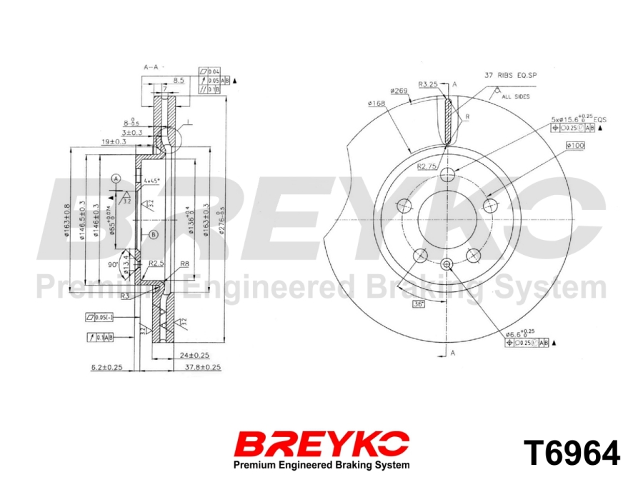 DAVID VASCO T6964 BREYKO Brake Disc