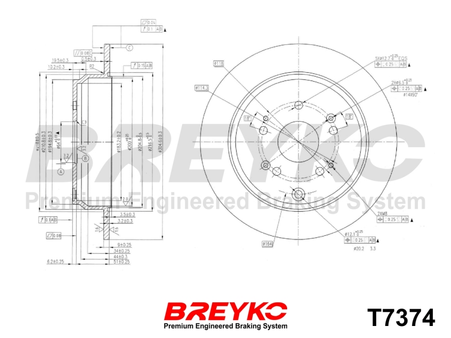 DAVID VASCO T7374 BREYKO Brake Disc