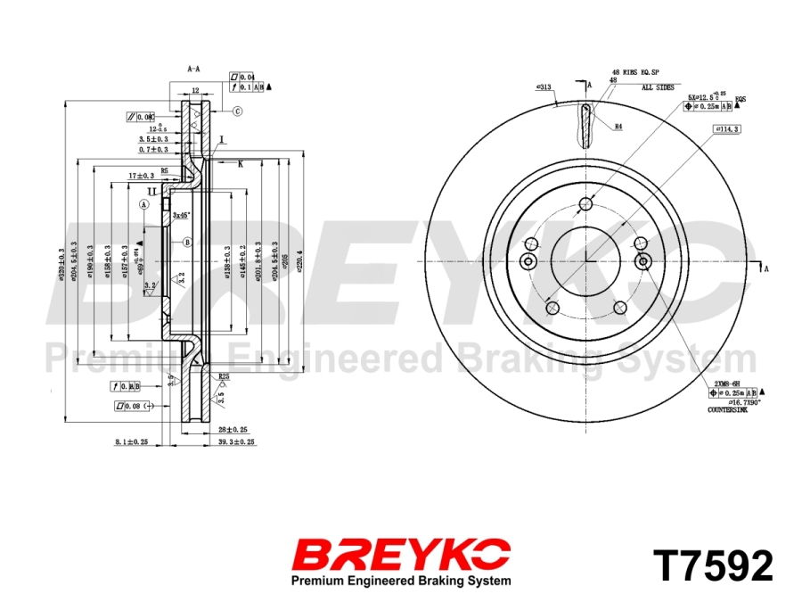 DAVID VASCO T7592 BREYKO Brake Disc