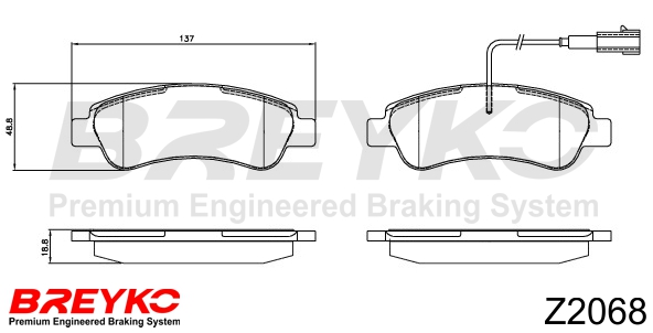 DAVID VASCO Z2068 BREYKO Brake Pad Set, disc brake