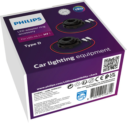 PHILIPS 11176X2 Adapter Ring H7-LED Lampenfassung, Hauptscheinwerfer