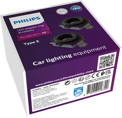 PHILIPS 11178X2 Adapter Ring H7-LED Lampenfassung, Hauptscheinwerfer