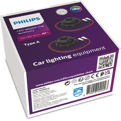 PHILIPS 11184X2 Adapter Ring H7-LED Lampenfassung, Hauptscheinwerfer