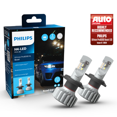 PHILIPS 11342U60BX2 Ultinon Pro6000 Boost H4-LED Glühlampe, Fernscheinwerfer