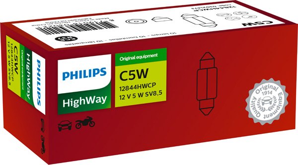 PHILIPS 12844HWCP HighWay Glühlampe, Kennzeichenleuchte
