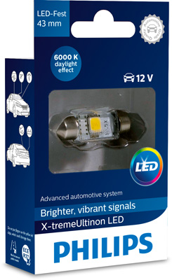 PHILIPS 129466000KX1 6000 K X-tremeUltinon Glühlampe, Innenraumleuchte