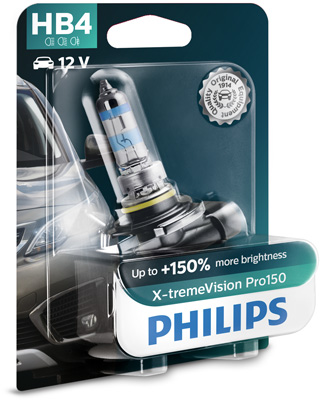 PHILIPS 9006XVPB1 X-tremeVision Pro150 Lyspære, fjernlys