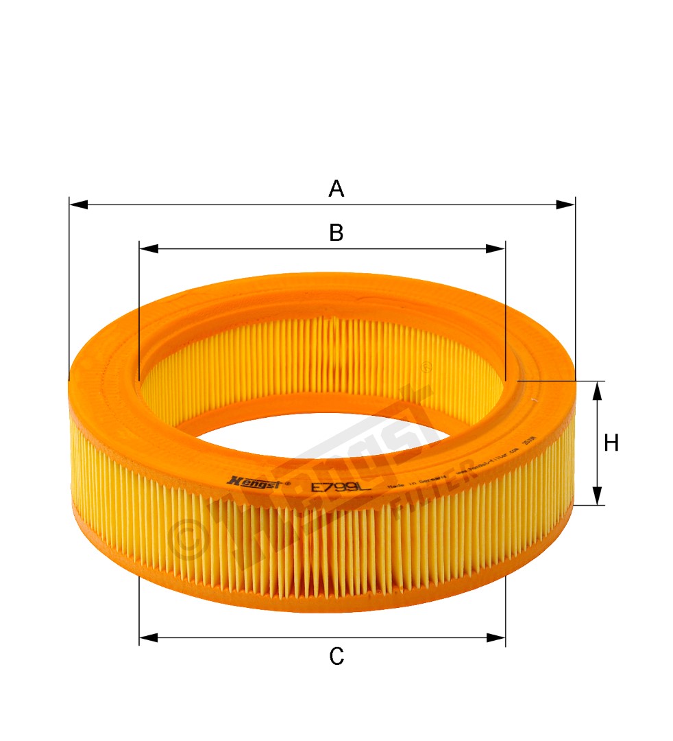 HENGST FILTER E799L Air Filter for NISSAN