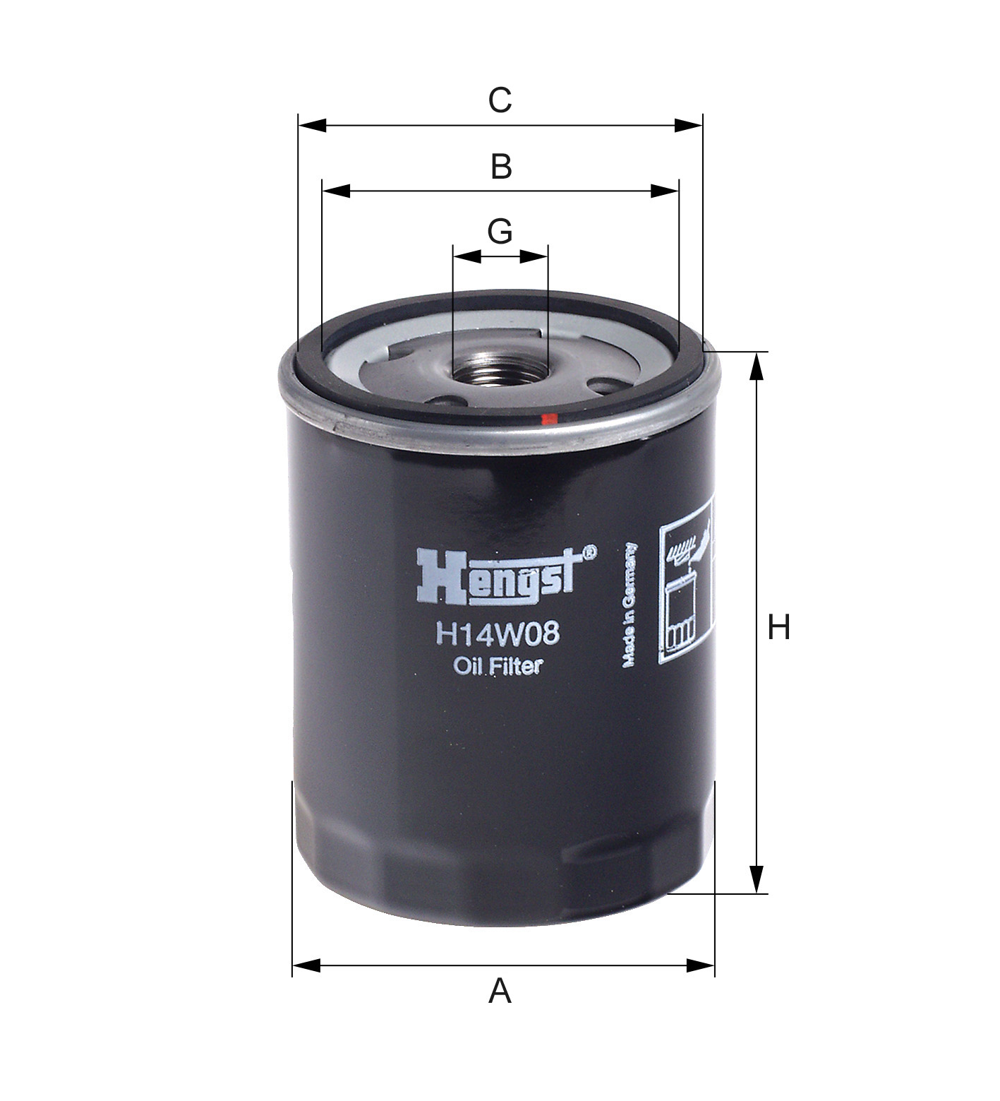 HENGST FILTER H14W08 Oil Filter for BUICK CADILLAC CHEVROLET OLDSMOBILE OPEL PONTIAC ROVER VAUXHALL