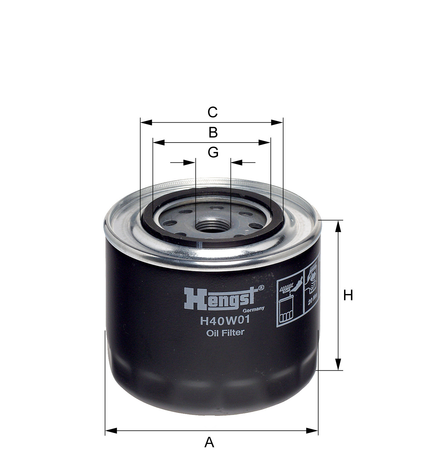 HENGST FILTER H40W01 Oil Filter for SEAT