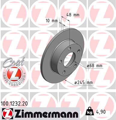 ZIMMERMANN 100.1232.20 Discofreno-Discofreno-Ricambi Euro