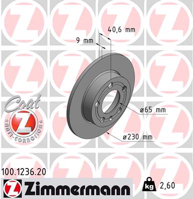 ZIMMERMANN 100.1236.20 Discofreno