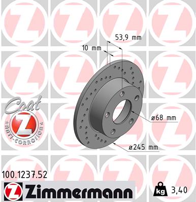 ZIMMERMANN 100.1237.52 Discofreno