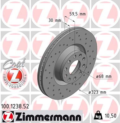 ZIMMERMANN 100.1238.52 Discofreno-Discofreno-Ricambi Euro