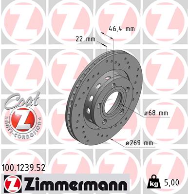 ZIMMERMANN 100.1239.52 Discofreno