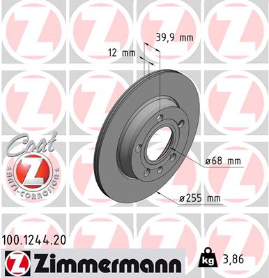 ZIMMERMANN 100.1244.20 Discofreno-Discofreno-Ricambi Euro