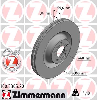 ZIMMERMANN 100.3305.20 Discofreno