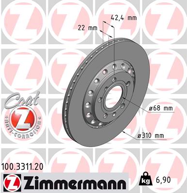 ZIMMERMANN 100.3311.20 Discofreno