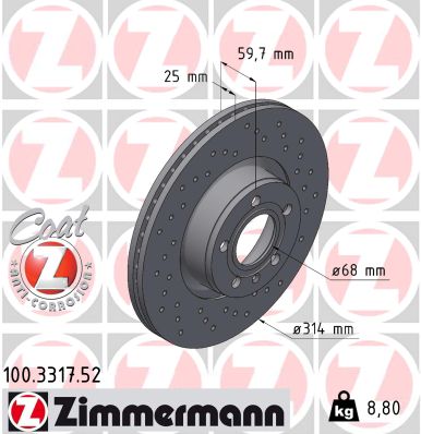 ZIMMERMANN 100.3317.52 Discofreno