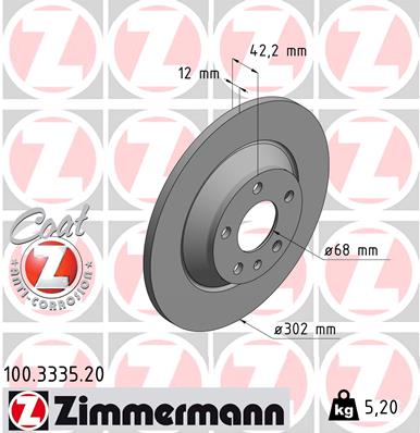 ZIMMERMANN 100.3335.20 Discofreno-Discofreno-Ricambi Euro