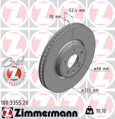 ZIMMERMANN 100.3355.20 Discofreno-Discofreno-Ricambi Euro