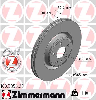 ZIMMERMANN 100.3356.20 Discofreno-Discofreno-Ricambi Euro