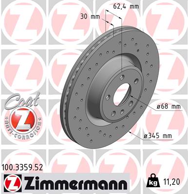 ZIMMERMANN 100.3359.52 Discofreno-Discofreno-Ricambi Euro