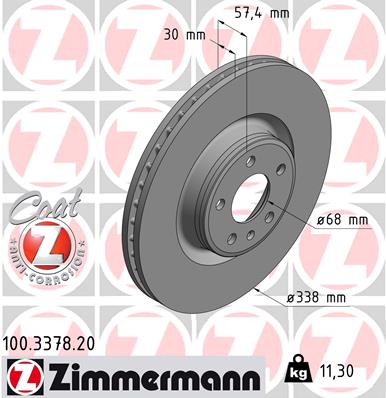 ZIMMERMANN 100.3378.20 Discofreno-Discofreno-Ricambi Euro