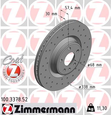 ZIMMERMANN 100.3378.52 Discofreno-Discofreno-Ricambi Euro