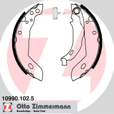 ZIMMERMANN 10990.102.5 Kit ganasce freno-Kit ganasce freno-Ricambi Euro