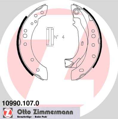 ZIMMERMANN 10990.107.0 Kit ganasce freno-Kit ganasce freno-Ricambi Euro