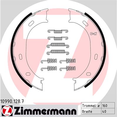 ZIMMERMANN 10990.128.7 Kit ganasce, Freno stazionamento-Kit ganasce, Freno stazionamento-Ricambi Euro