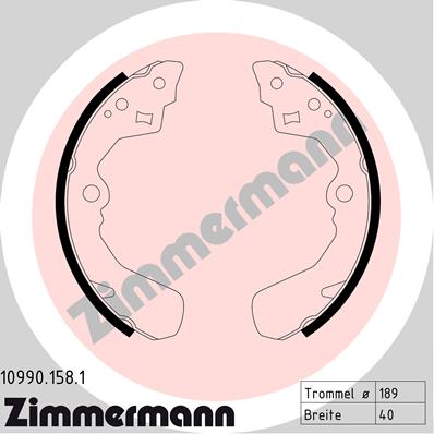 ZIMMERMANN 10990.158.1 Kit ganasce freno