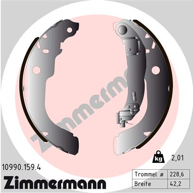 ZIMMERMANN 10990.159.4 Kit ganasce freno