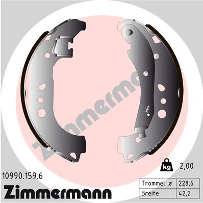 ZIMMERMANN 10990.159.6 Kit ganasce freno