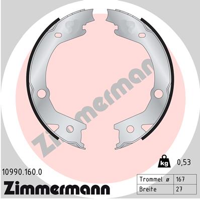 ZIMMERMANN 10990.160.0 Kit ganasce, Freno stazionamento-Kit ganasce, Freno stazionamento-Ricambi Euro