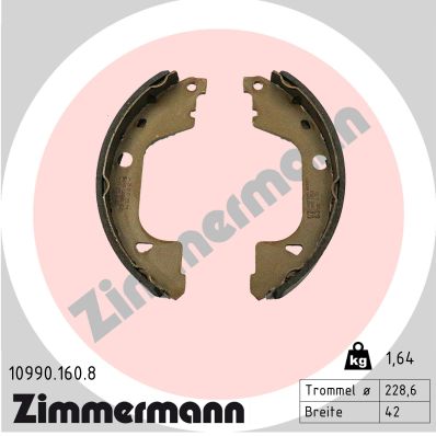 ZIMMERMANN 10990.160.8 Σετ σιαγόνων φρένων, χειρόφρενο for MITSUBISHI RENAULT
