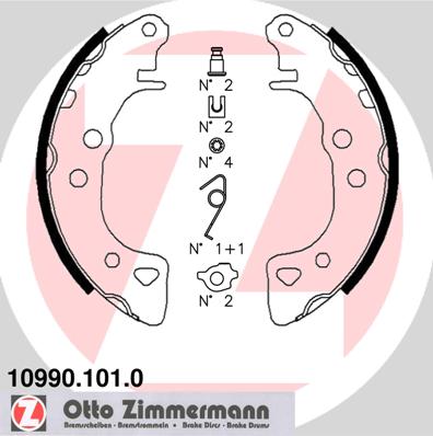 ZIMMERMANN 10990.101.0 Kit ganasce freno