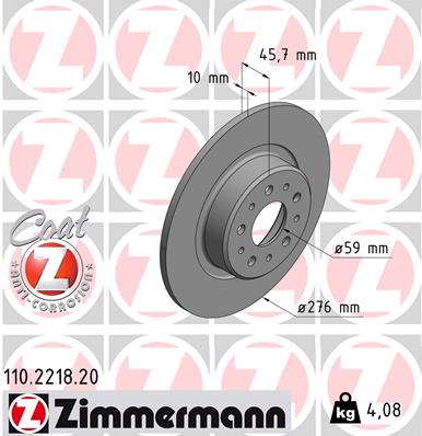 ZIMMERMANN 110.2218.20 Discofreno-Discofreno-Ricambi Euro