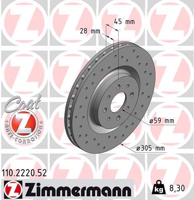 ZIMMERMANN 110.2220.52 Discofreno