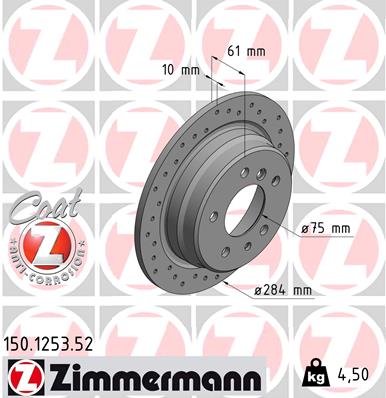 ZIMMERMANN 150.1253.52 Discofreno-Discofreno-Ricambi Euro