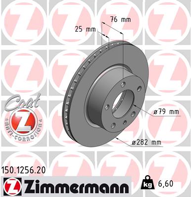 ZIMMERMANN 150.1256.20 Discofreno-Discofreno-Ricambi Euro