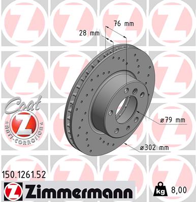 ZIMMERMANN 150.1261.52 Discofreno