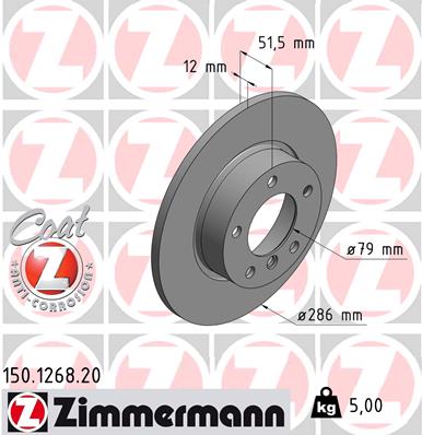 ZIMMERMANN 150.1268.20 Discofreno-Discofreno-Ricambi Euro